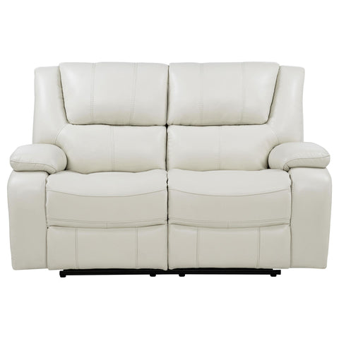 Hayes Upholstered Motion Reclining Loveseat White