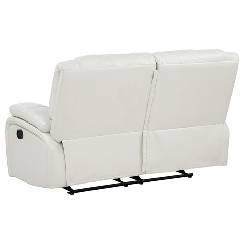 Hayes Upholstered Motion Reclining Loveseat White