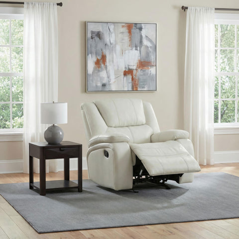 Hayes Upholstered Glider Recliner Chair White