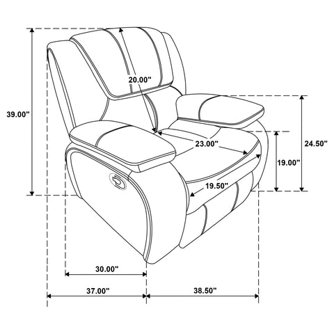 Hayes Upholstered Glider Recliner Chair White