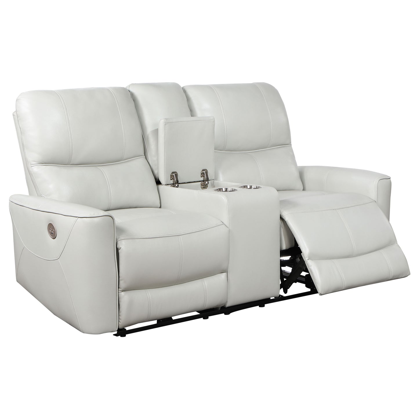 keene upholstered power reclining loveseat ivory