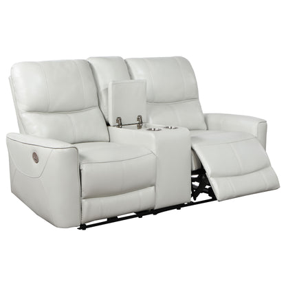 Keene Upholstered Power Reclining Loveseat Ivory