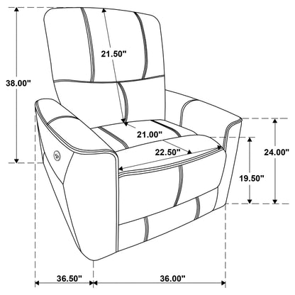 Keene Upholstered Power Recliner Chair Ivory