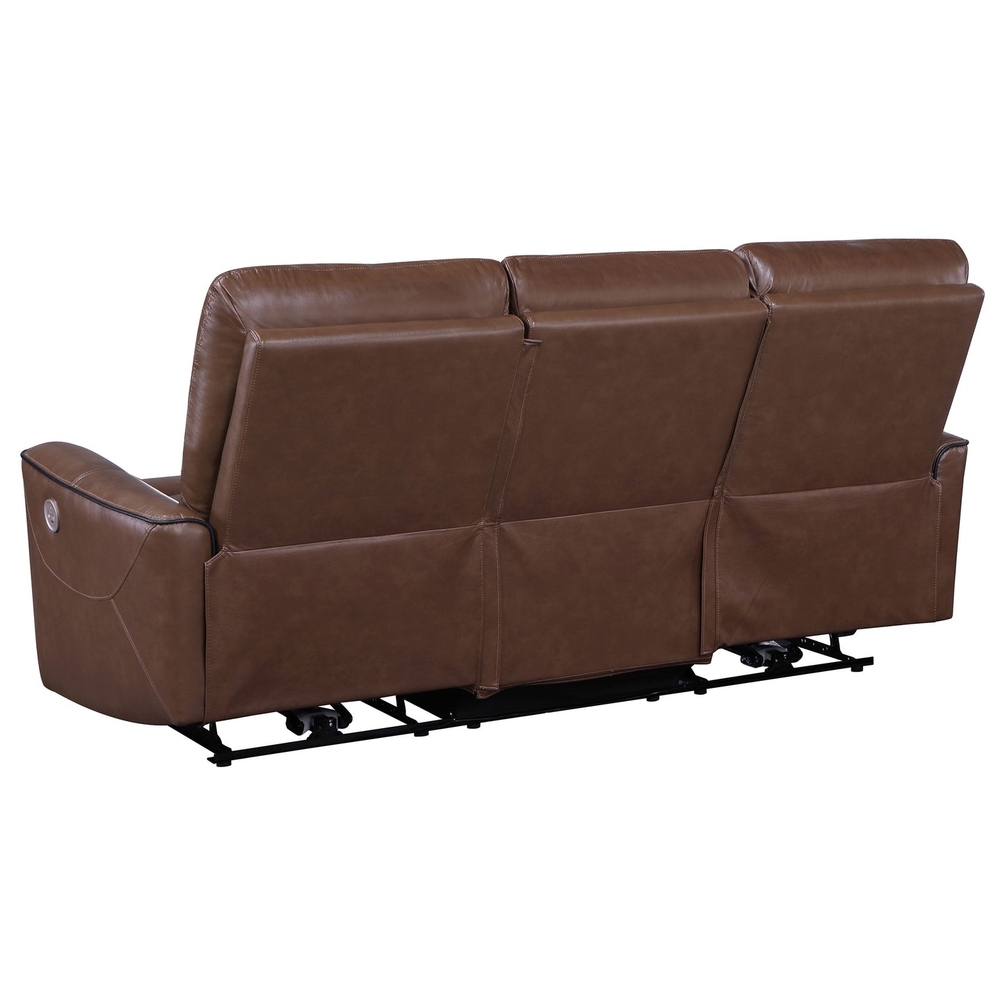 keene upholstered power reclining sofa saddle brown