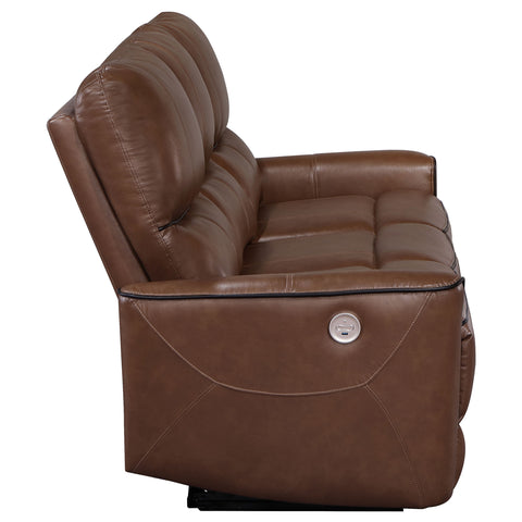 Capella Upholstered Power Reclining Sofa Saddle BrownSaddle Brown