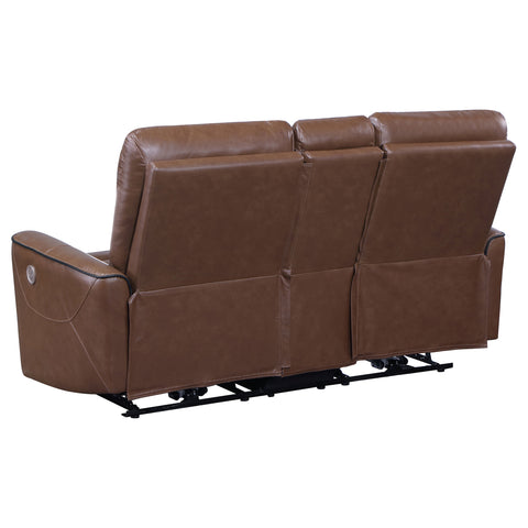 Capella Upholstered Power Reclining Loveseat Saddle BrownSaddle Brown