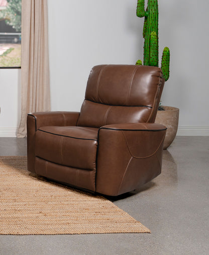 Capella Upholstered Power Recliner Chair Saddle BrownSaddle Brown