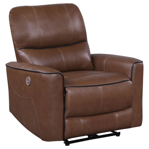 Capella Upholstered Power Recliner Chair Saddle BrownSaddle Brown