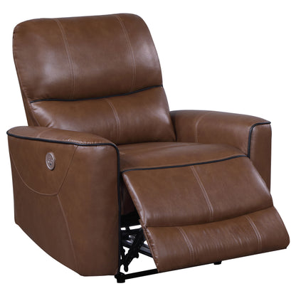 Capella Upholstered Power Recliner Chair Saddle BrownSaddle Brown