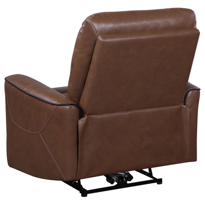 Capella Upholstered Power Recliner Chair Saddle BrownSaddle Brown