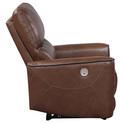 Capella Upholstered Power Recliner Chair Saddle BrownSaddle Brown