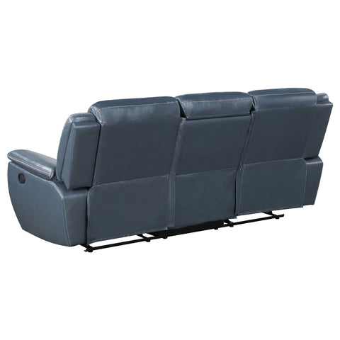 Zira Upholstered Padded Arm Reclining Sofa BlueBlue