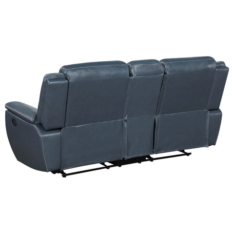 Zira Upholstered Padded Arm Reclining Loveseat BlueBlue
