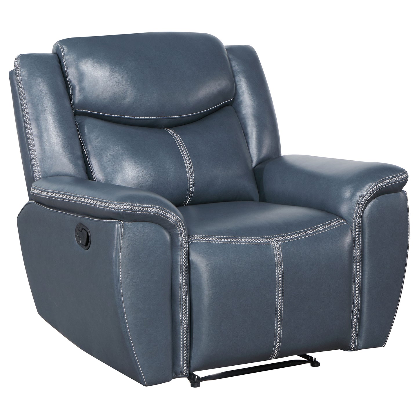 zira upholstered padded arm recliner chair blueblue