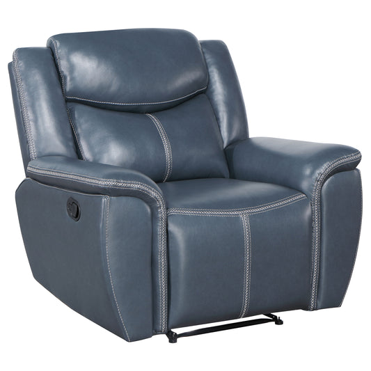 Zira Upholstered Padded Arm Recliner Chair BlueBlue