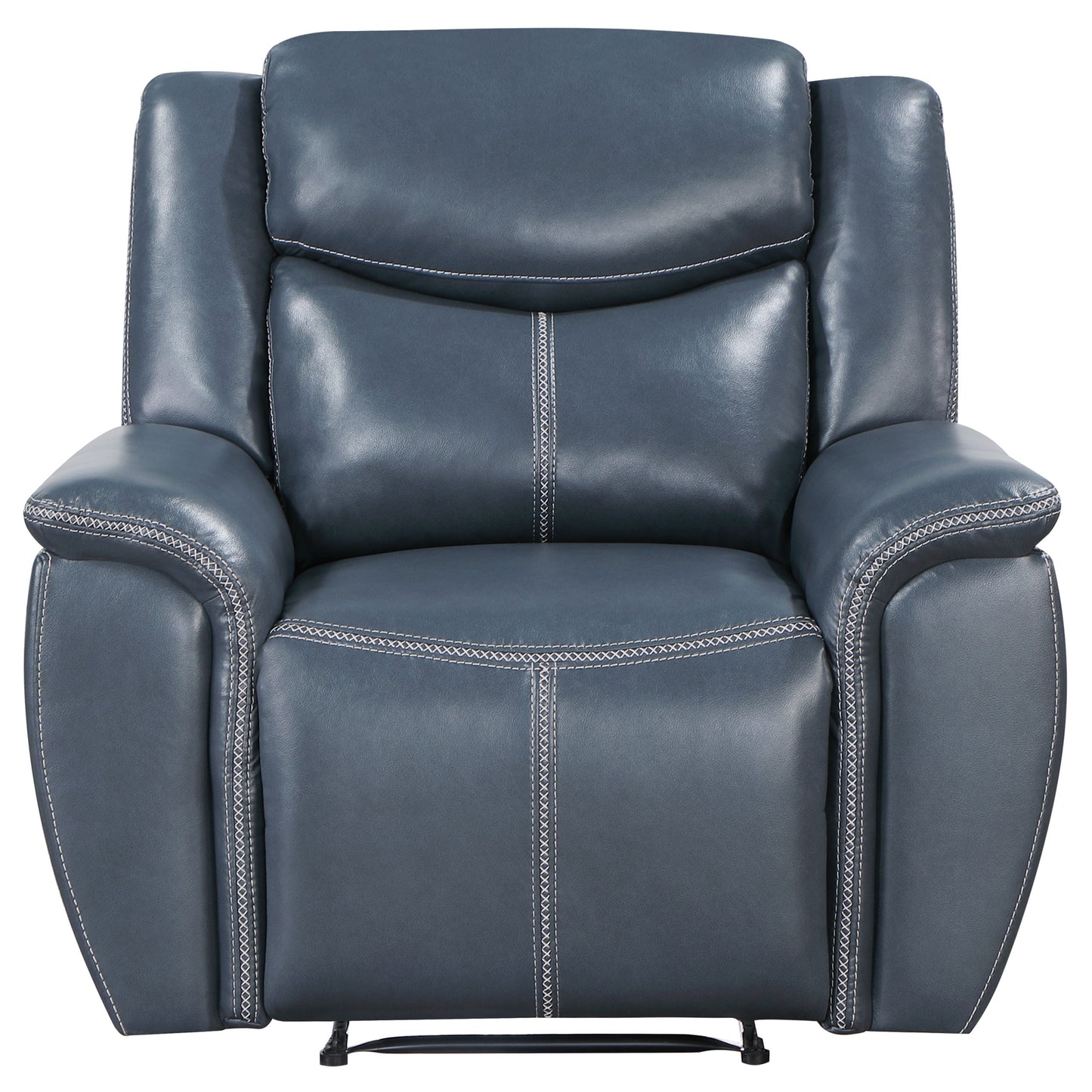 zira upholstered padded arm recliner chair blueblue