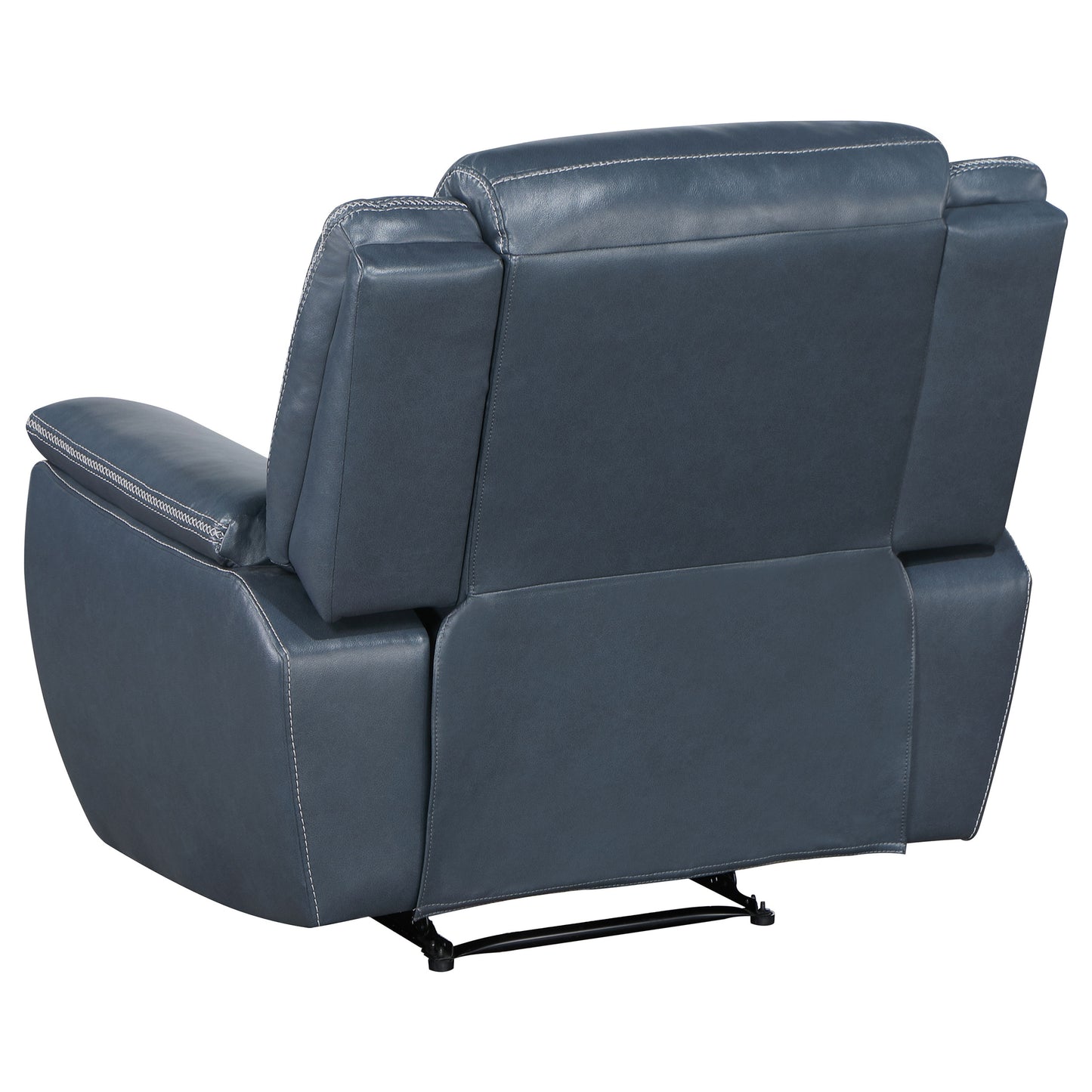 zira upholstered padded arm recliner chair blueblue