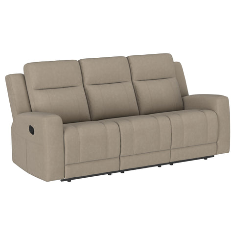 Melanie 3-piece Upholstered Reclining Sofa Set TaupeTaupe