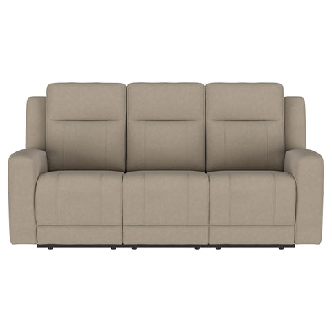 Melanie Upholstered Motion Reclining Sofa TaupeTaupe