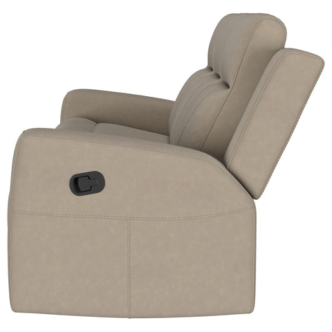 Melanie Upholstered Motion Reclining Sofa TaupeTaupe