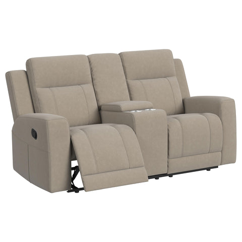 Melanie Upholstered Motion Reclining Loveseat TaupeTaupe