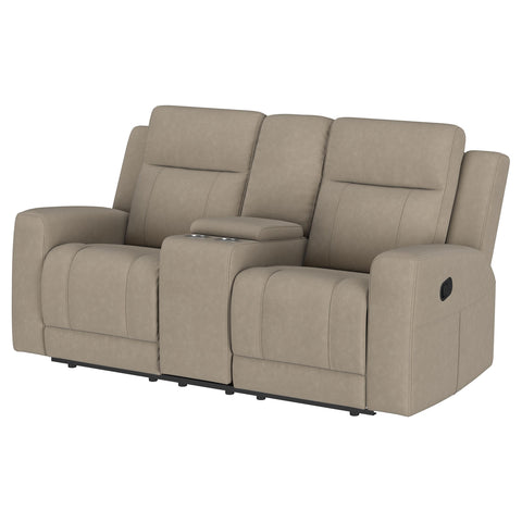 Melanie Upholstered Motion Reclining Loveseat TaupeTaupe