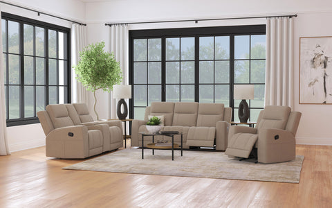 Melanie Upholstered Motion Reclining Loveseat TaupeTaupe