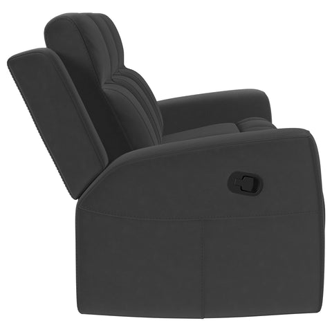Melanie 3-piece Upholstered Reclining Sofa Set CharcoalDark Charcoal