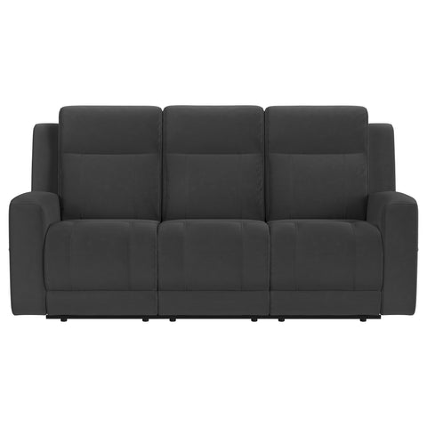 Melanie Upholstered Motion Reclining Sofa Dark CharcoalDark Charcoal