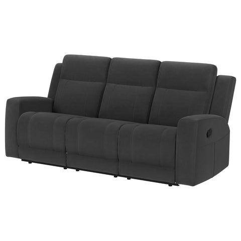 Melanie Upholstered Motion Reclining Sofa Dark CharcoalDark Charcoal