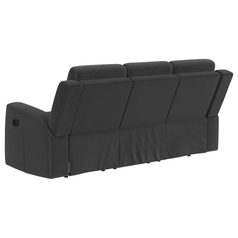 Melanie Upholstered Motion Reclining Sofa Dark CharcoalDark Charcoal