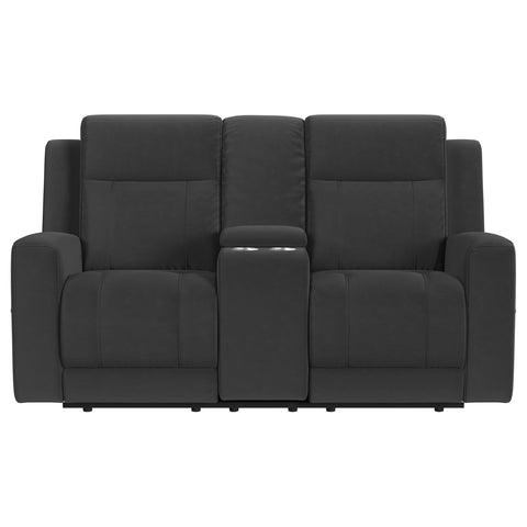 Melanie Upholstered Reclining Loveseat Dark CharcoalDark Charcoal