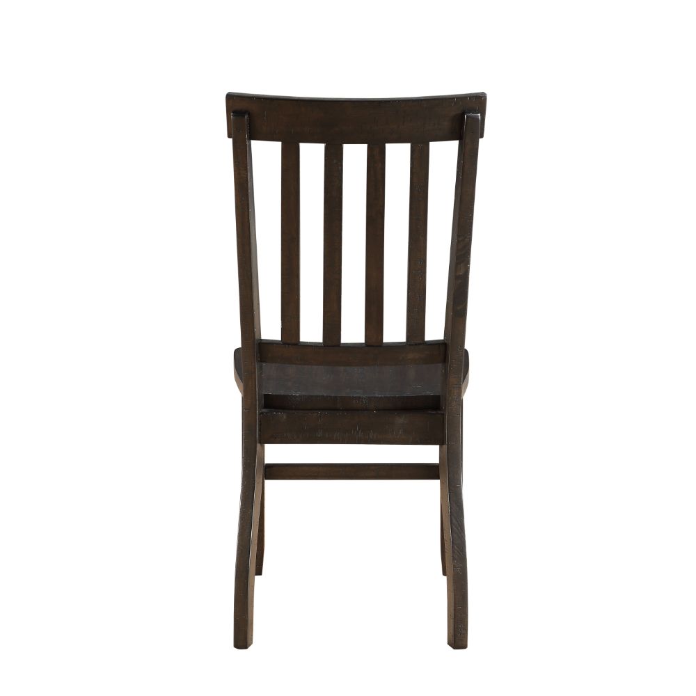 fabien side chair (set-2), rustic walnut finish