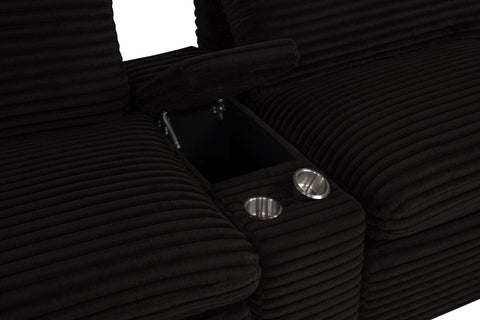 Weston Upholstered Modular Storage Console Chocolate Brown