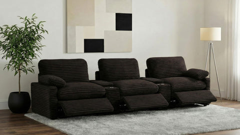 Weston 5-Piece Power Reclining Home Theater Seating Chocolate Brown