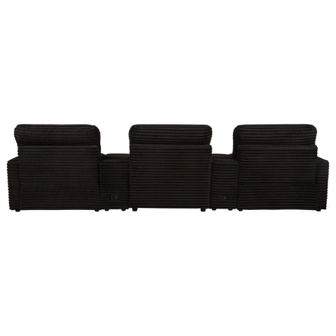 Weston 5-Piece Power Reclining Home Theater Seating Chocolate Brown