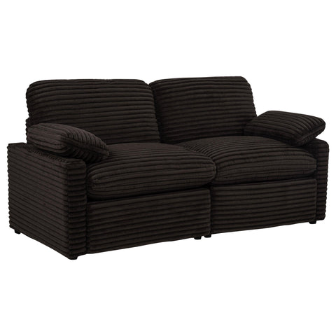 Weston Modular Power Loveseat Chocolate Brown