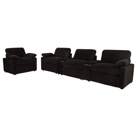 Weston Upholstered Power Recliner Chair Chocolate Brown