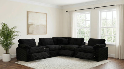 Weston 7-piece Modular Power Reclining Sectional Black