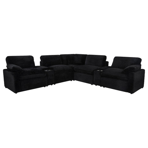 Weston 7-piece Modular Power Reclining Sectional Black