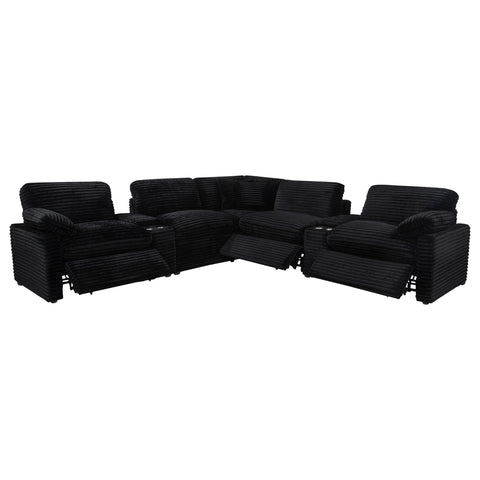 Weston 7-piece Modular Power Reclining Sectional Black