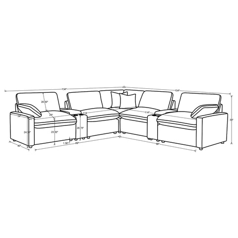 Weston 7-piece Modular Power Reclining Sectional Black