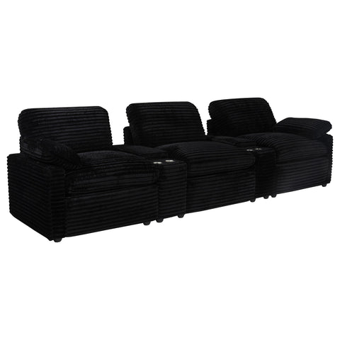 Weston 5-Piece Power Reclining Home Theater Seating Black