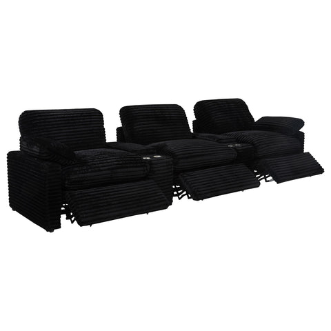 Weston 5-Piece Power Reclining Home Theater Seating Black
