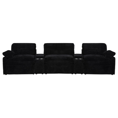 Weston 5-Piece Power Reclining Home Theater Seating Black