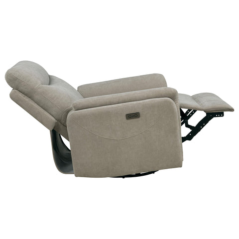 Drover Upholstered Power Swivel Glider Recliner Greige