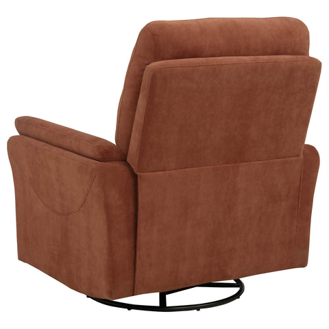 Drover Upholstered Power Swivel Glider Recliner Rust