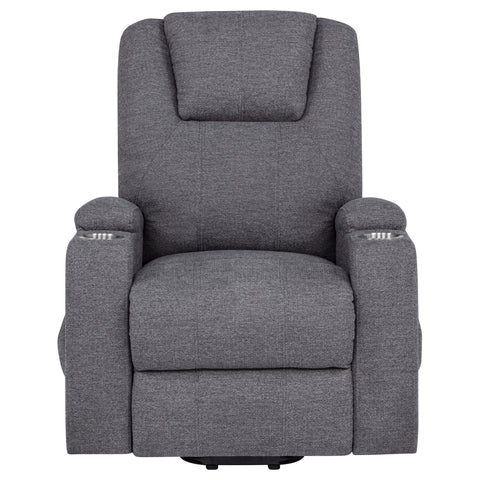 Quimby Chenille Upholstered Power Lift Massage Chair Grey
