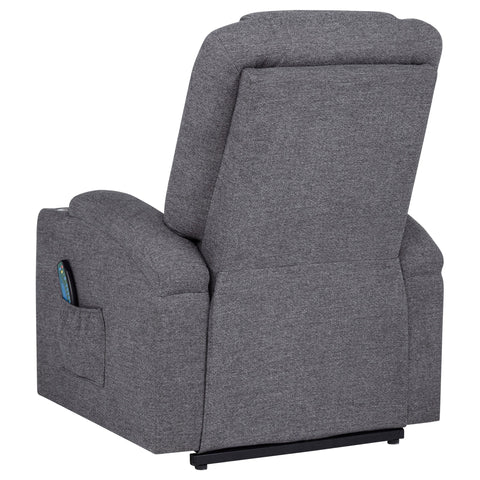 Quimby Chenille Upholstered Power Lift Massage Chair Grey