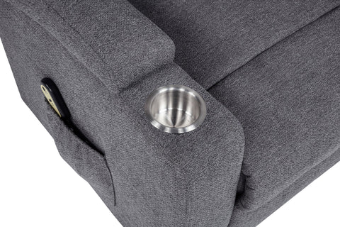 Quimby Chenille Upholstered Power Lift Massage Chair Grey